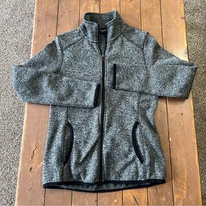 Eddie Bauer Full-Zip Fleece Jacket in a gray speckled color